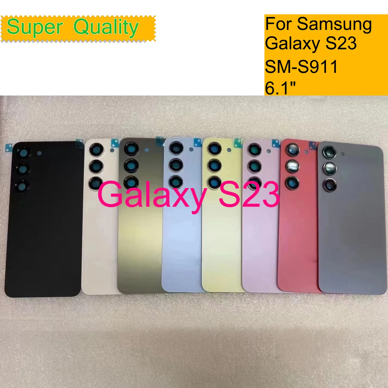 

10Pcs/Lot Back Cover For Samsung Galaxy S23 S911 Battery Cover Real Case Housing Door Chassis Body With Camera Lens