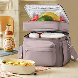 Borsa da pranzo isolata addensata per donna uomo borsa da pranzo portatile riutilizzabile di grande capacità confezione termica da viaggio per la scuola dell'ufficio