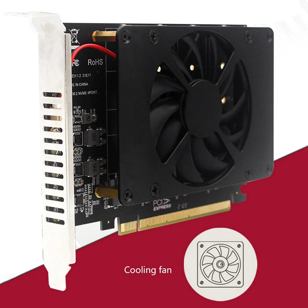 PCIEX16 NVME M2 MKEY SSD RAID Array Expansion Adapter Card Motherboard PCIE Split Card