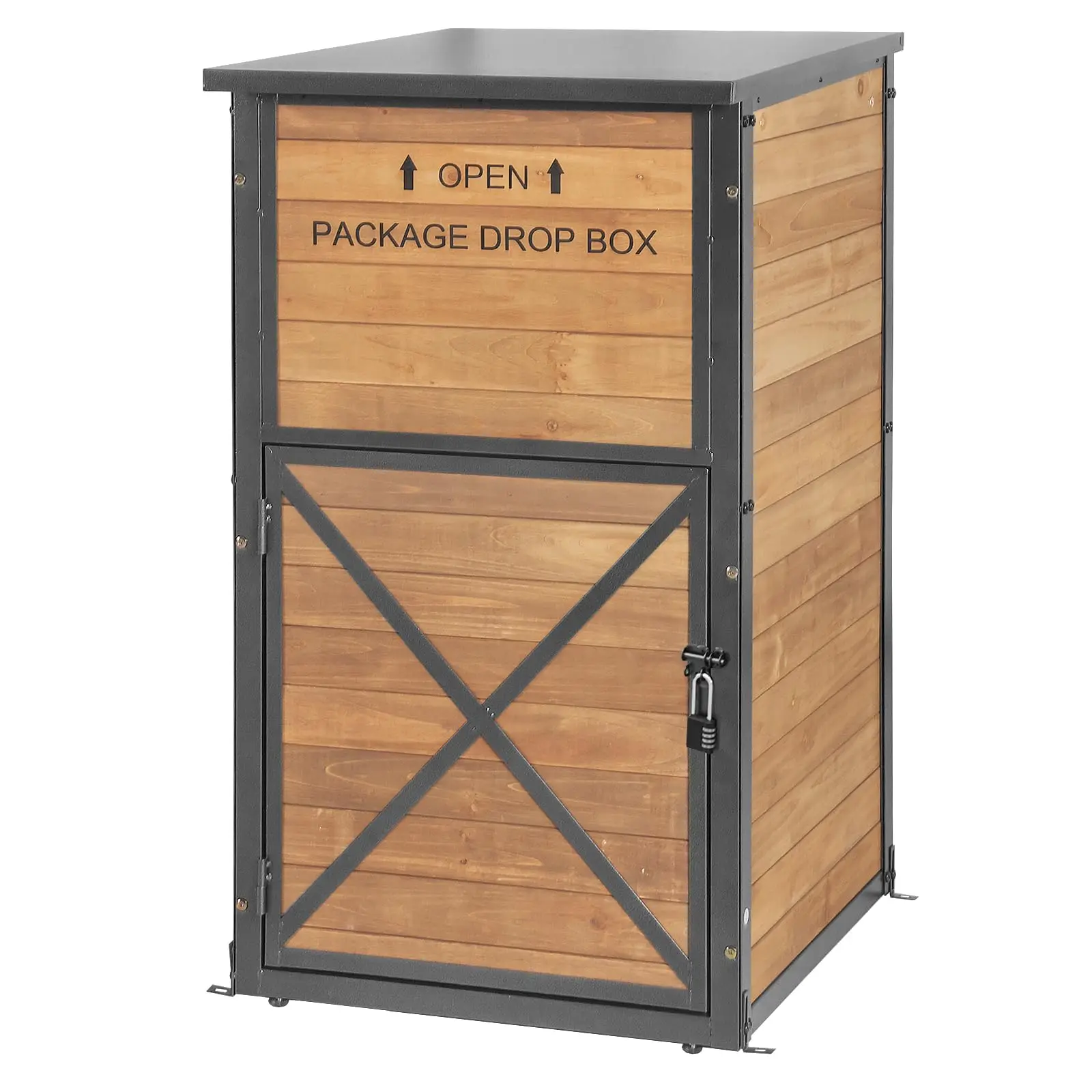 Large Package Delivery Boxes for Outside,Strong Metal Frame Large Parcel Drop Box with Combination Lockable, Secure