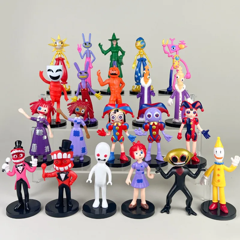 12pcs Digital Circus Toys Figures Pomni Jax Kagatha Kinger Caine Kaufmo Action Figura Model Doll Collect Toys Kids Navidad Gift