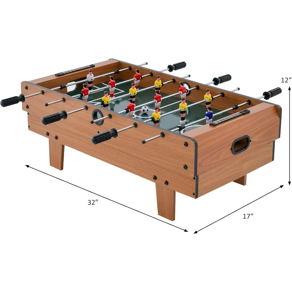 Mesa de jogo combinada 4 em 1, com futebol, hóquei, bilhar, tênis de mesa, perfeita para sala de jogos, noite familiar, matraquilhos de madeira