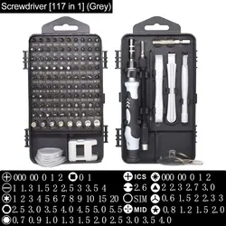 Tournevis de précision Ensemble 117 En 1 Ensemble Magnétique Mini Vis Écrous Bits Électronique Outil De Réparation Kit pour MacBook Téléphone