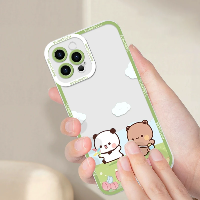 حافظة هاتف شفافة لطيفة للزوجين من BUBU DUDU لهاتف oppo Reno 13F 12 11 10 Pro Plus 8T A79 A74 A58 Find X3 Lite Lovers غطاء ناعم مقترن