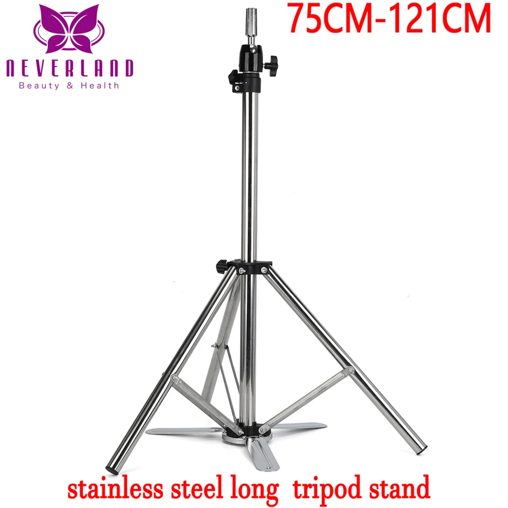 Adjustable Mannequin Tripod Stand for Wig Display Making, stainless steel with pedals e Hairdressing Head Holder Stand