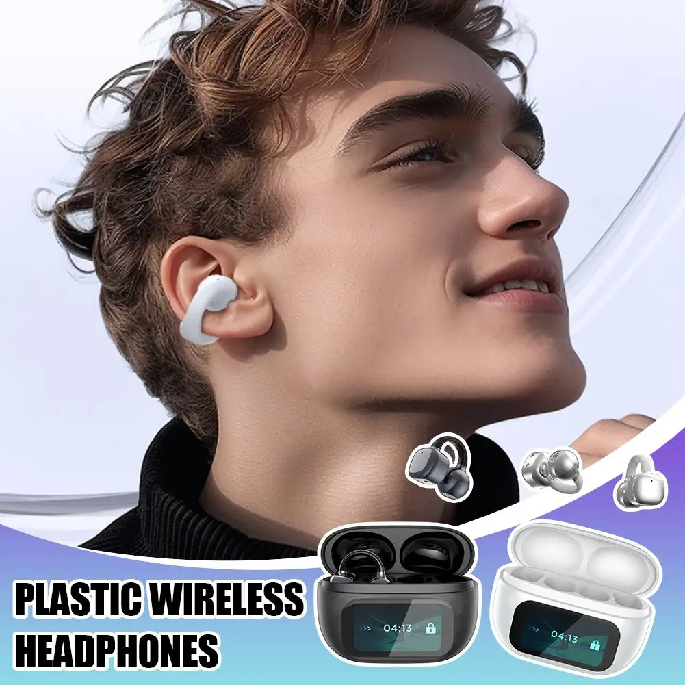 

Real- Translation Ear Clip Wireless Earbuds Bluetooth Earphone Earring For Travel Sports Running Painless Wearing Heads Q2m6