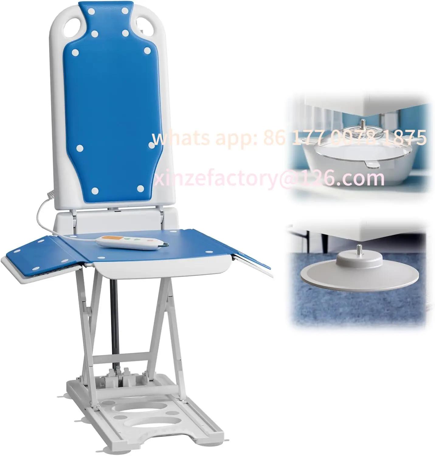 Customizable Electric Bathtub Lift Chair Waterproof Adjustable Reclining Shower Seat Elderly Disabled Patient Transfer Safety