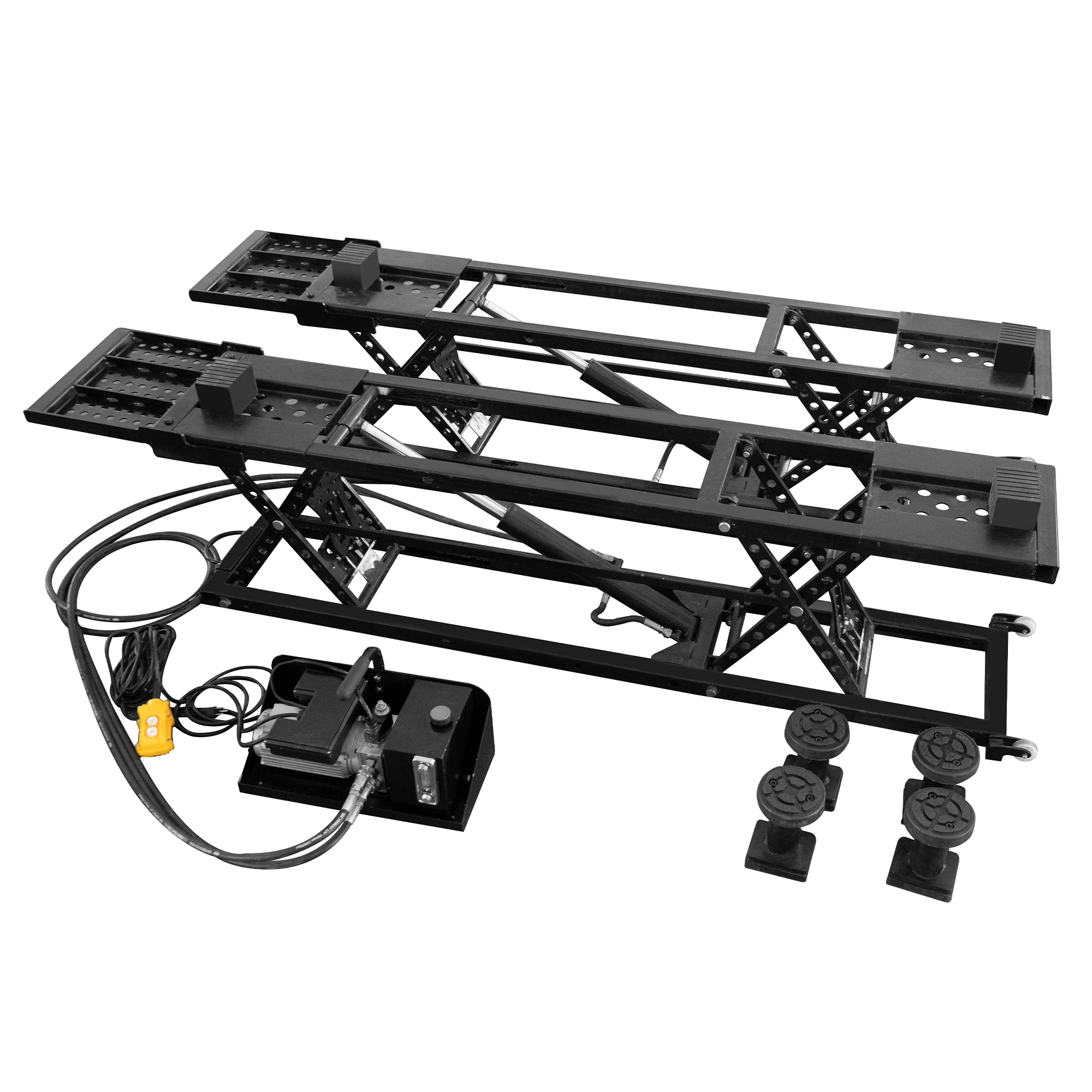 

Портативный автомобильный подъемник, грузоподъемность 7 000 фунтов, максимальная высота подъема 26,8 дюйма. Высокопрочный подъемник для грузовиков из углеродистой стали с блоком питания 120В