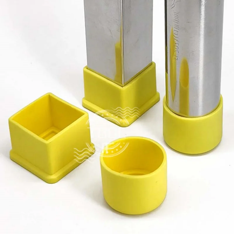 4 قطعة بولي كلوريد الفينيل الأصفر لينة أنبوب مطاط كم غطاء أنبوبي الجدول كرسي القدم عدم الانزلاق وسادة الغطاء الواقي 22-40 مللي متر ل ساقن مربعة/مستديرة #1