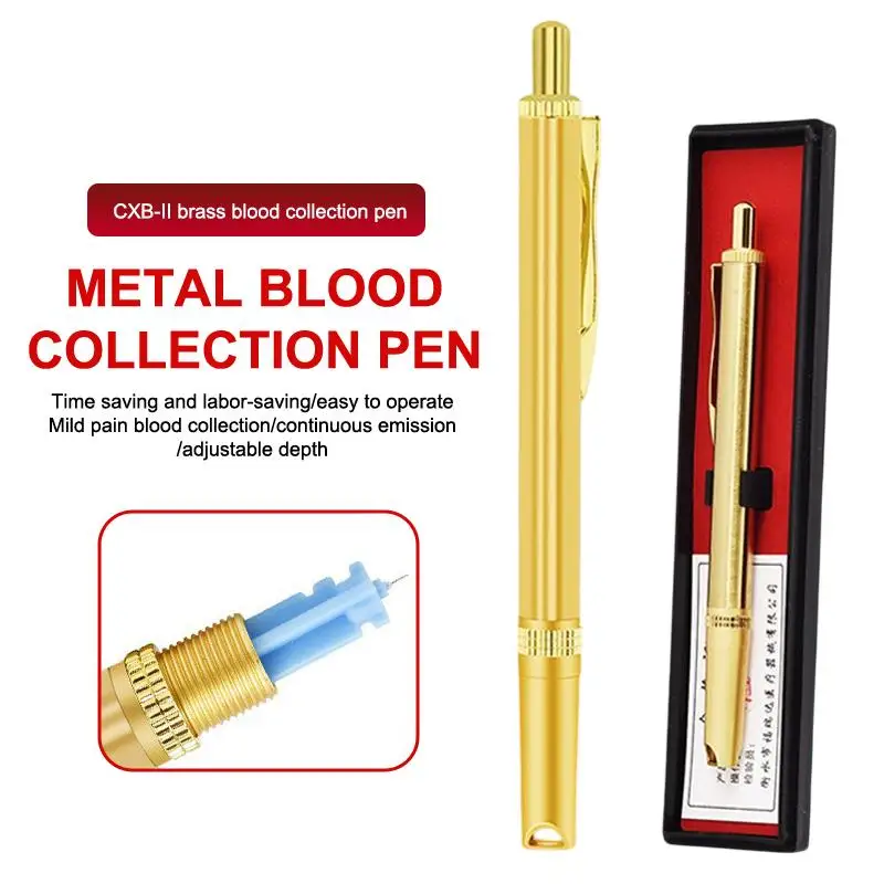 Lancets Pen Press Brass Pen Cofoe Diabetic Testing Blood Glucose Meter Test Diabetes Twist Off Blood Lancet Pen Cupping Therapy.