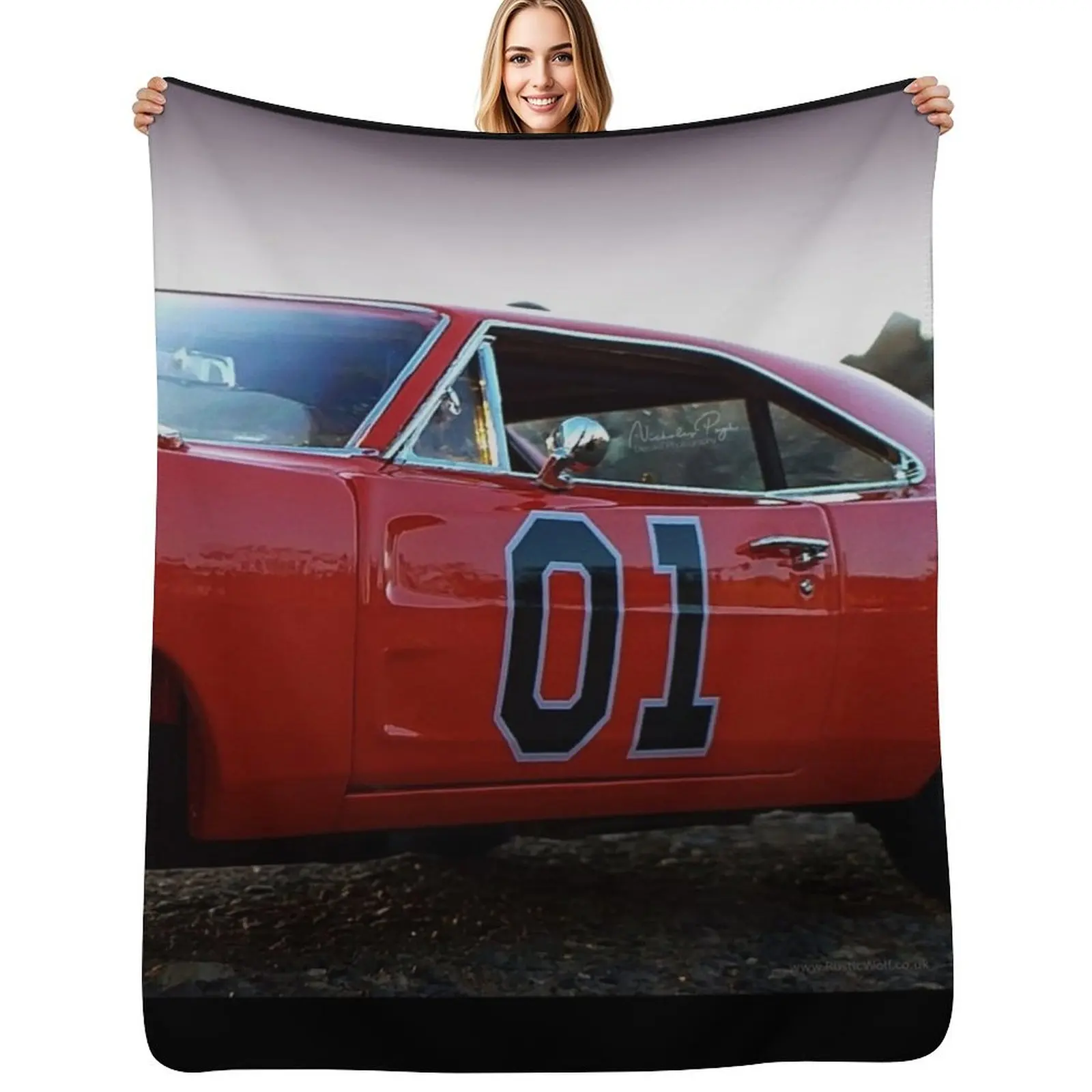 General Lee Diecast Model Throw Blanket Soft Cozy Blanket for Pet Kids Adults