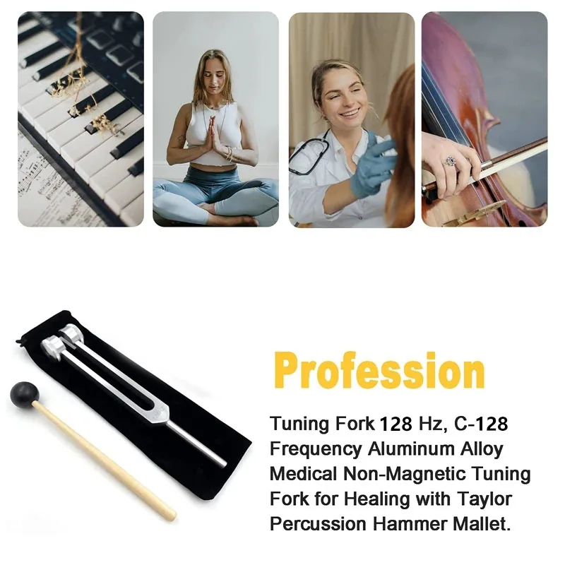 128HZ Tuning Fork for DNA Repair Healing Nervous System Testing Tuning Fork Health Care Keep Body,Mind and Spirit in Perfect Har