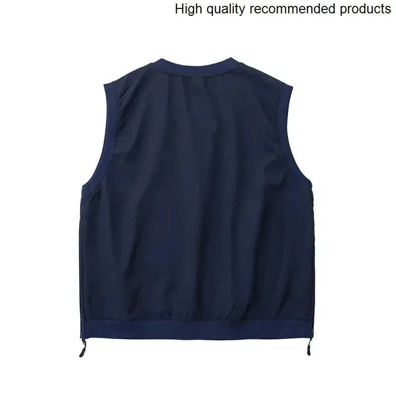 

Zipper Pullover Vests Men Side Women Fashion Loose Casual Outdoor Tack Sleeveless Cargo Vest Couple Waistcoat