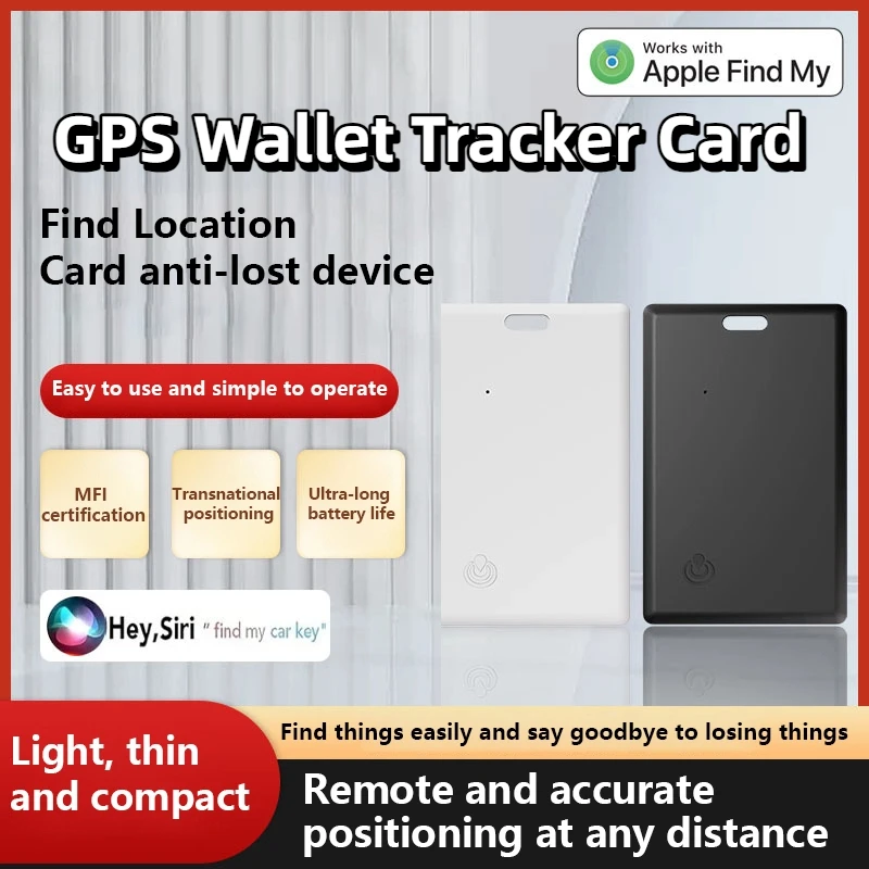 

GPS-кошелек-трекер для iPhone Find My Smart Bluetooth-поиск Air-Tag для пожилых детей, домашних животных, автомобиль, тонкий локатор, карта-поиск кошелька