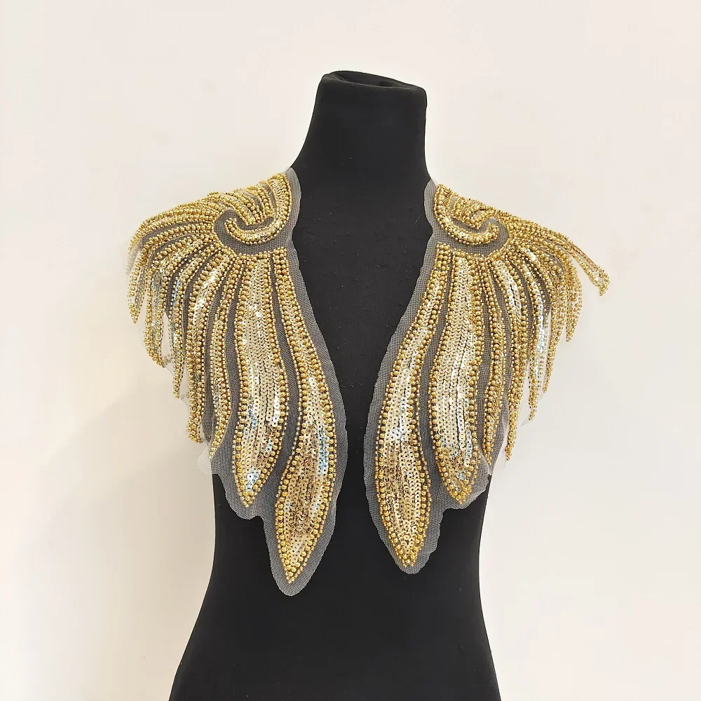 Moda fai da te cucito fatto a mano perline ali medie vestiti riparazione Patch danneggiata abito Cheongsam Performance Costume abbigliamento Acces