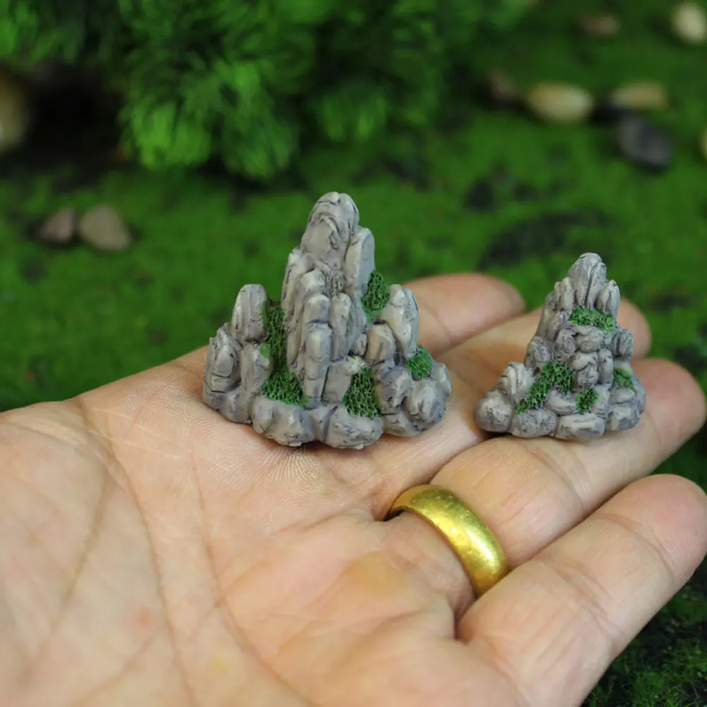 

10Pcs Resin Rockery Decor Fake Mountain Decorations Zen Garden Micro Landscape Ornament Desktop Bonsai Decor Outdoor Garden