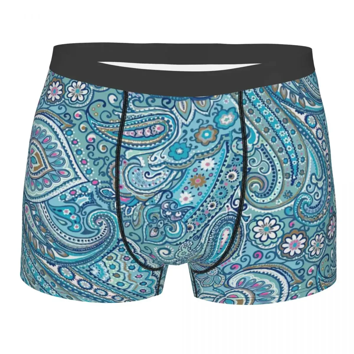 Caleçon Respirant avec Dessin Paisley pour Homme, Sous-Vêtement Masculin, Short Imprimé, Boxer