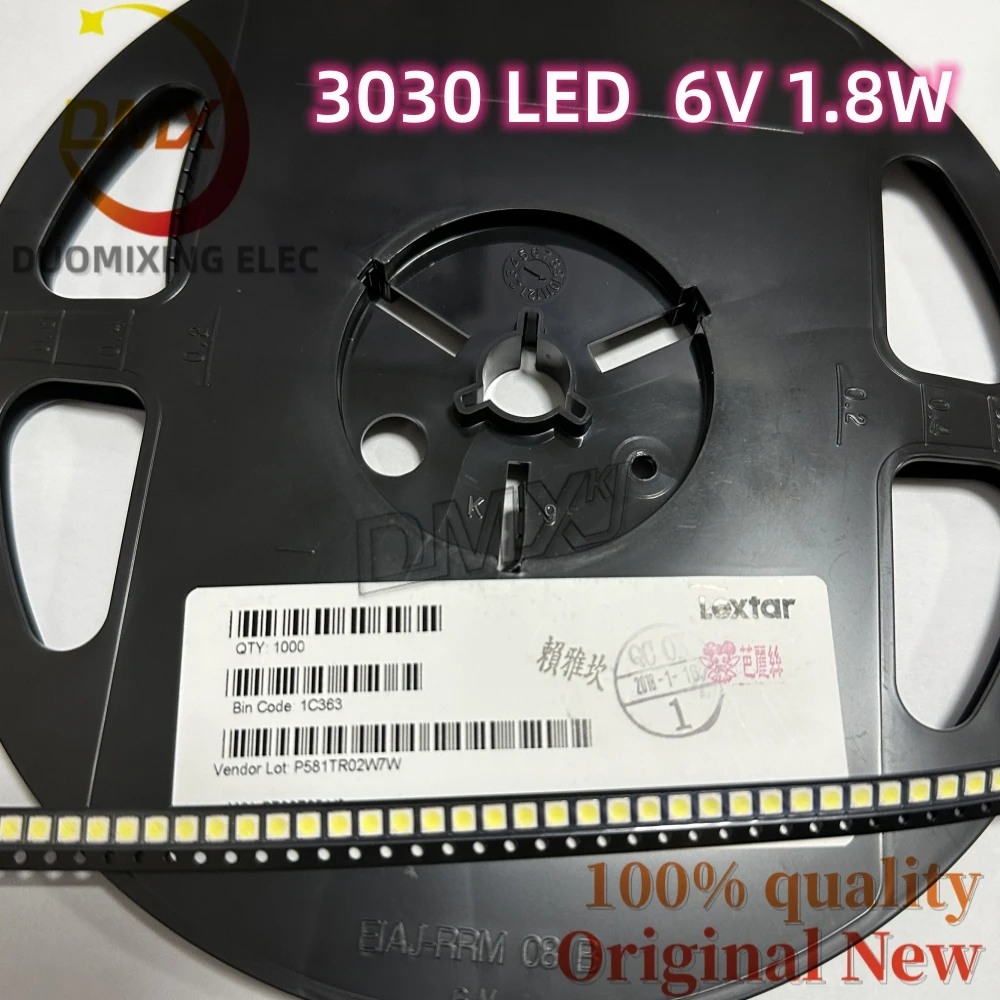 1000pcs Lextar LED Backlight High Power LED 1.8W 3030 6V Cool white 150-187LM PT30W45 V1 TV Application 3030 smd led diode