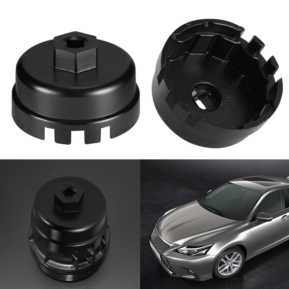 

Oil Filter Cap Wrench 14 Flute Socket Remover Tool Black for Toyota Toyota 4-cylinder (1800cc-2000cc) 2009-2019 Voxy Wish