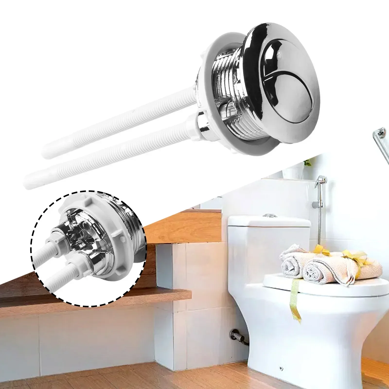 Toilet Toilet Push Button 38mm ABS Plastic Attachment Bathroom Dual Flush For Closest Home Push Button Toilet Tank Valve