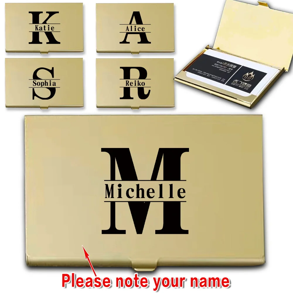 

Customized Name Ultra Thin Metal Business Card Holder Slim RFID Blocking Organizer Credit ID Card Box Travel Protection Case DIY