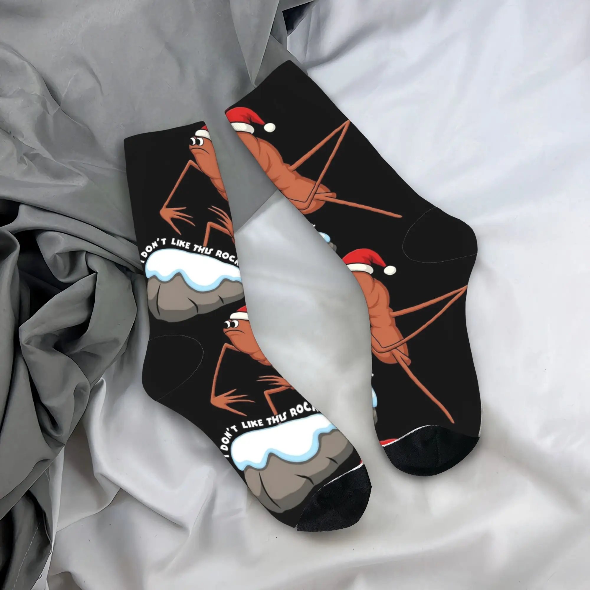 Мне не нравится эту рок-Маркус Червь Рождественские рождественские носки Чулки Зимние нескользящие мужские носки Мягкие дизайнерские велосипедные носки