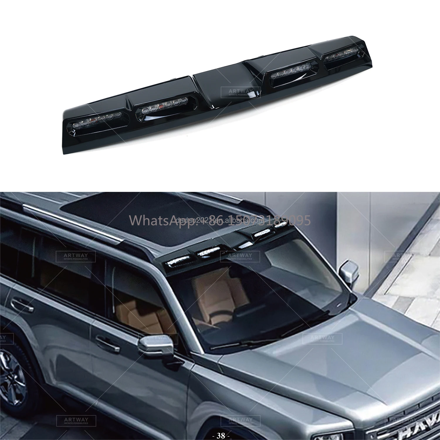 

Car Body Kit Upgrade Accessories 4 Led Front Top Light for Haval Raptor 2023+ Roof Light Pod