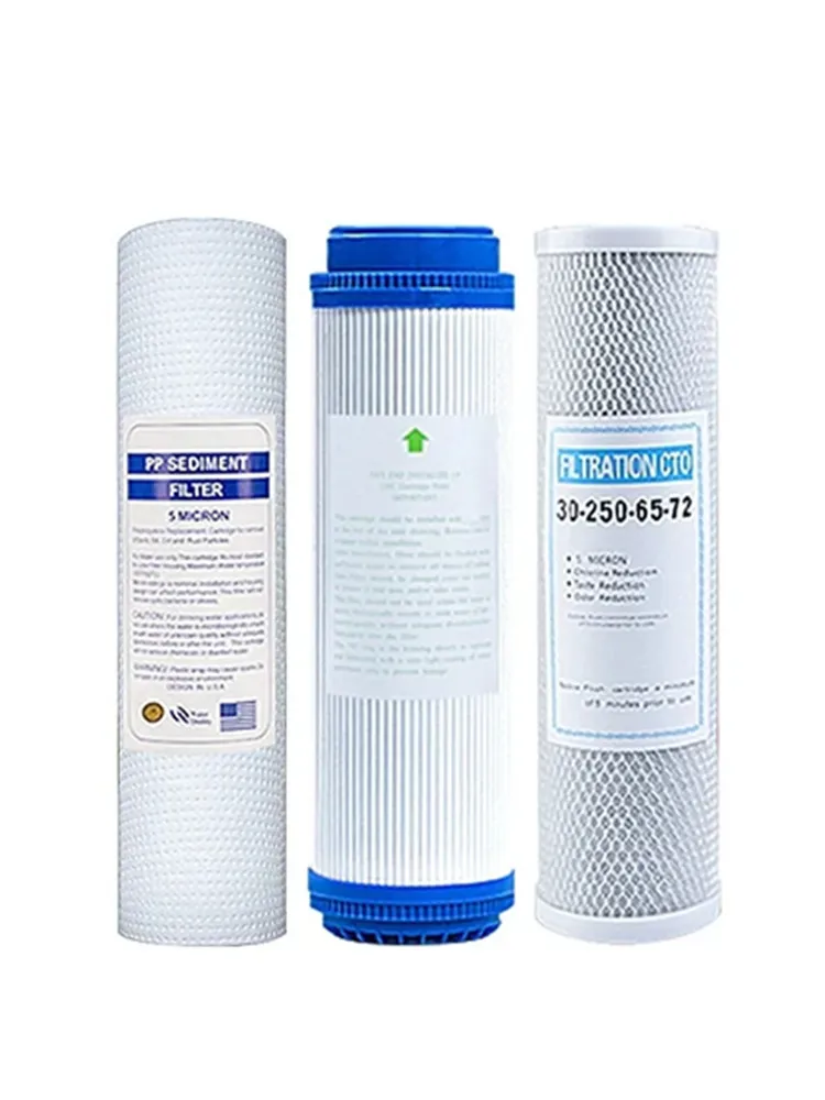 3 Stufen pp Baumwoll filter 10 ''Wasser reiniger filter udf körniger Aktivkohle filter cto Umkehrosmose aus komprimiertem Kohlenstoff