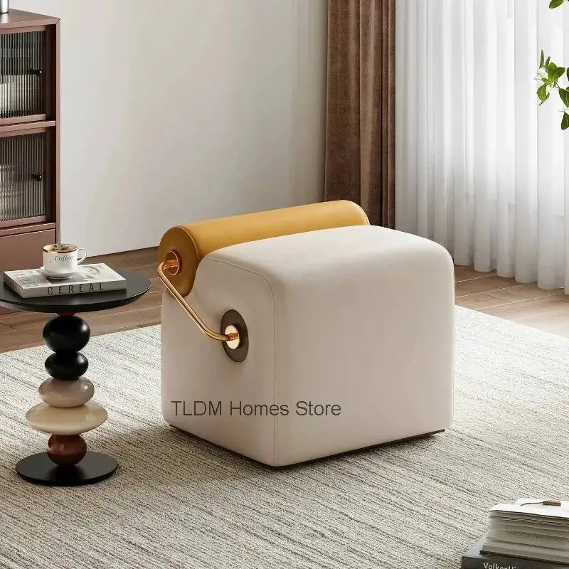 Elegant Minimlist Foot Stool Elegant Upholstered Comfy Foot Stool Dressing Tble Under Desk Pouffe De Salon Balcony Furniture