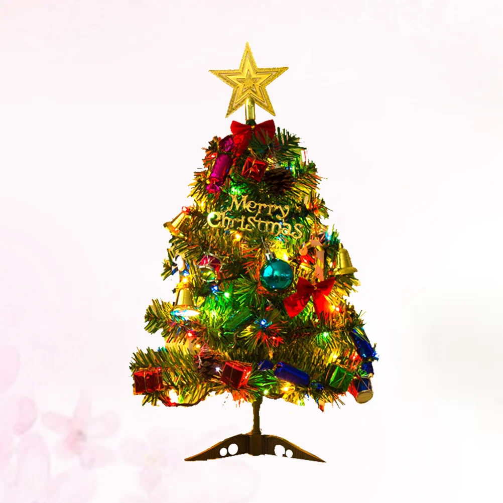 

50Cm Artificial Christmas Tree with Fiber Optic LED Lights Elegant Energy Saving Holiday Decor for Living Room Window