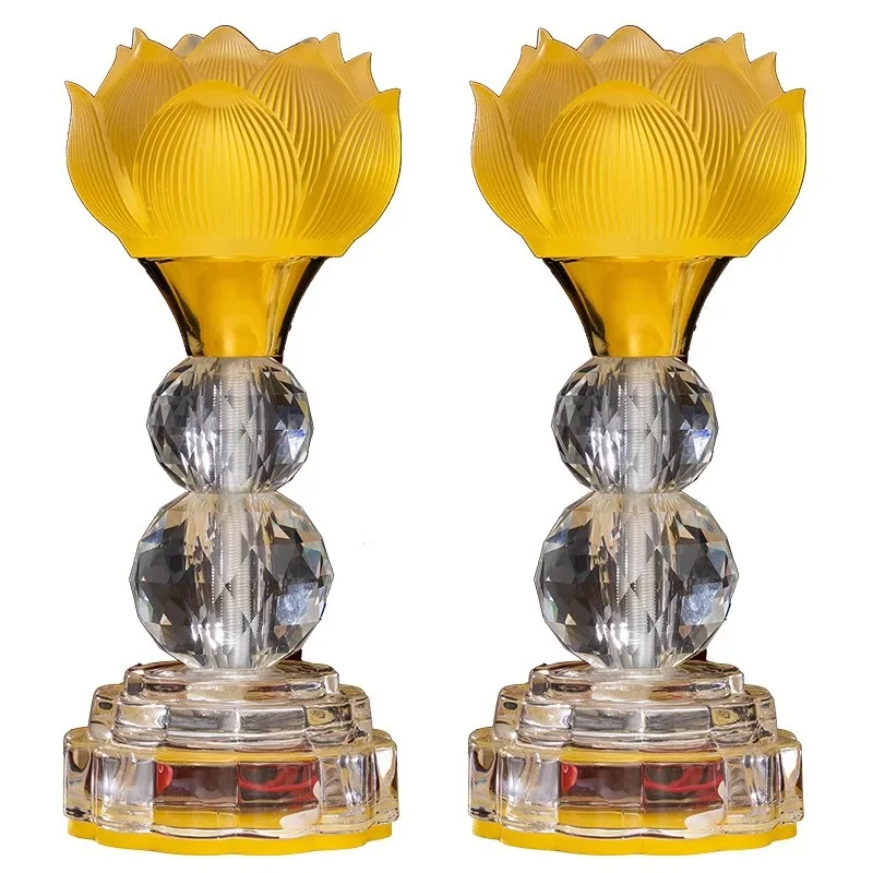 

Lotus lamp for Buddha lamp plug-in led lamp long light household temple hall Guanyin Buddha headlights pair