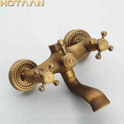 Bathroom Bath Wall Mounted Hand Held Antique Brass Shower Head Kit Shower Faucet Sets YT-5338-P