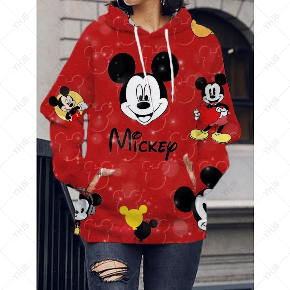 Disney Minnie Mickey Mouse Kawaii Gift Kpop Funny Hoodie Fashion Cartoon Graphic Hoodies Sweatshirt Women Winter Clothes Women