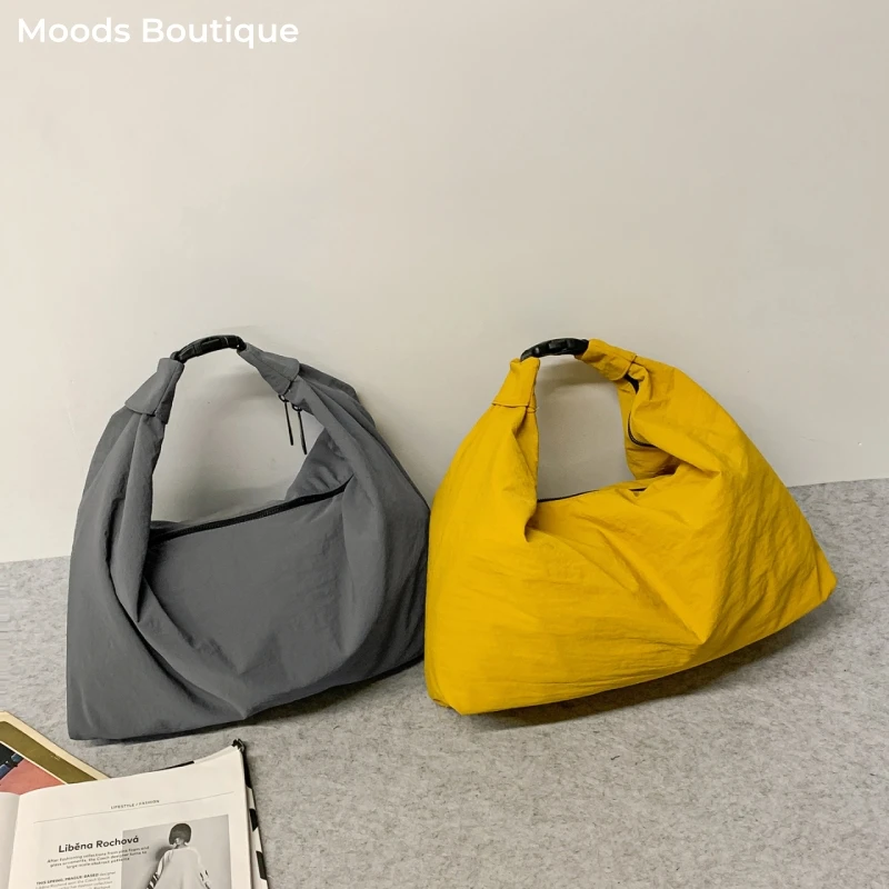 

сумка через плечо женская сумка женская большая Модные сумки-хобо унисекс для отдыха, нейлоновая ткань, брызгозащищенные сумки-шопперы большой вместимости, однотонная сумка через плечо для пары