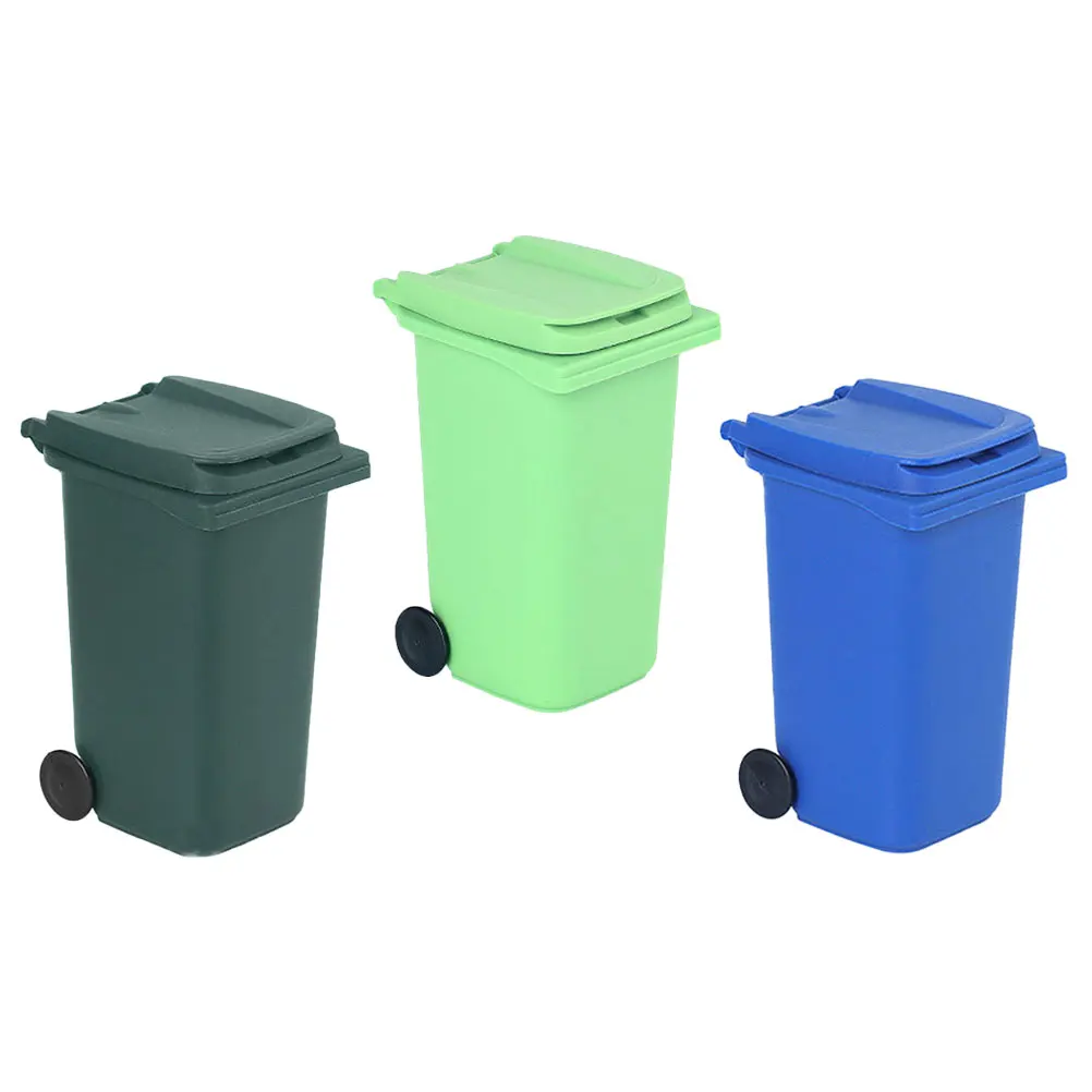 

3 Pcs Desktop Storage Bucket Mini Bin Recycle Organizers Garbage Can Trash Cans Plastic Waste Office