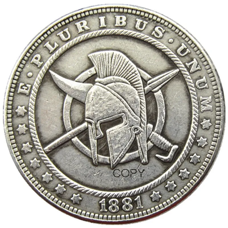 HB(116)US Hobo 1881 Morgan Dollar Skull Zombie Skeleton Silver Plated Copy Coins