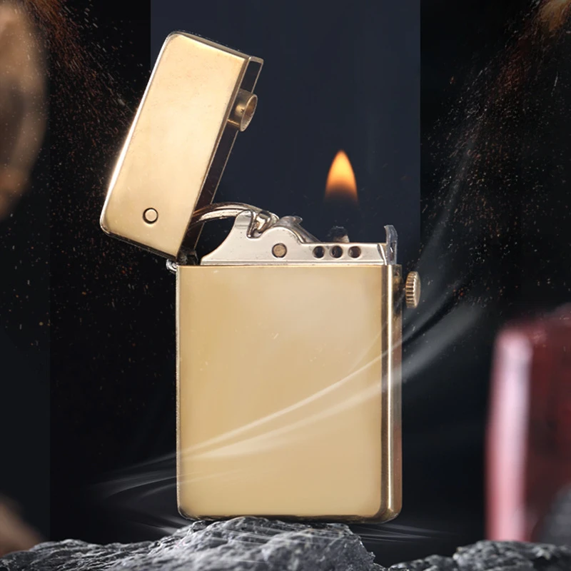 ZORRO Classic Kerosene Lighter Pure Copper Semi-automatic One Button Press Personalized Ultra-thin Lighter Men's Gifts