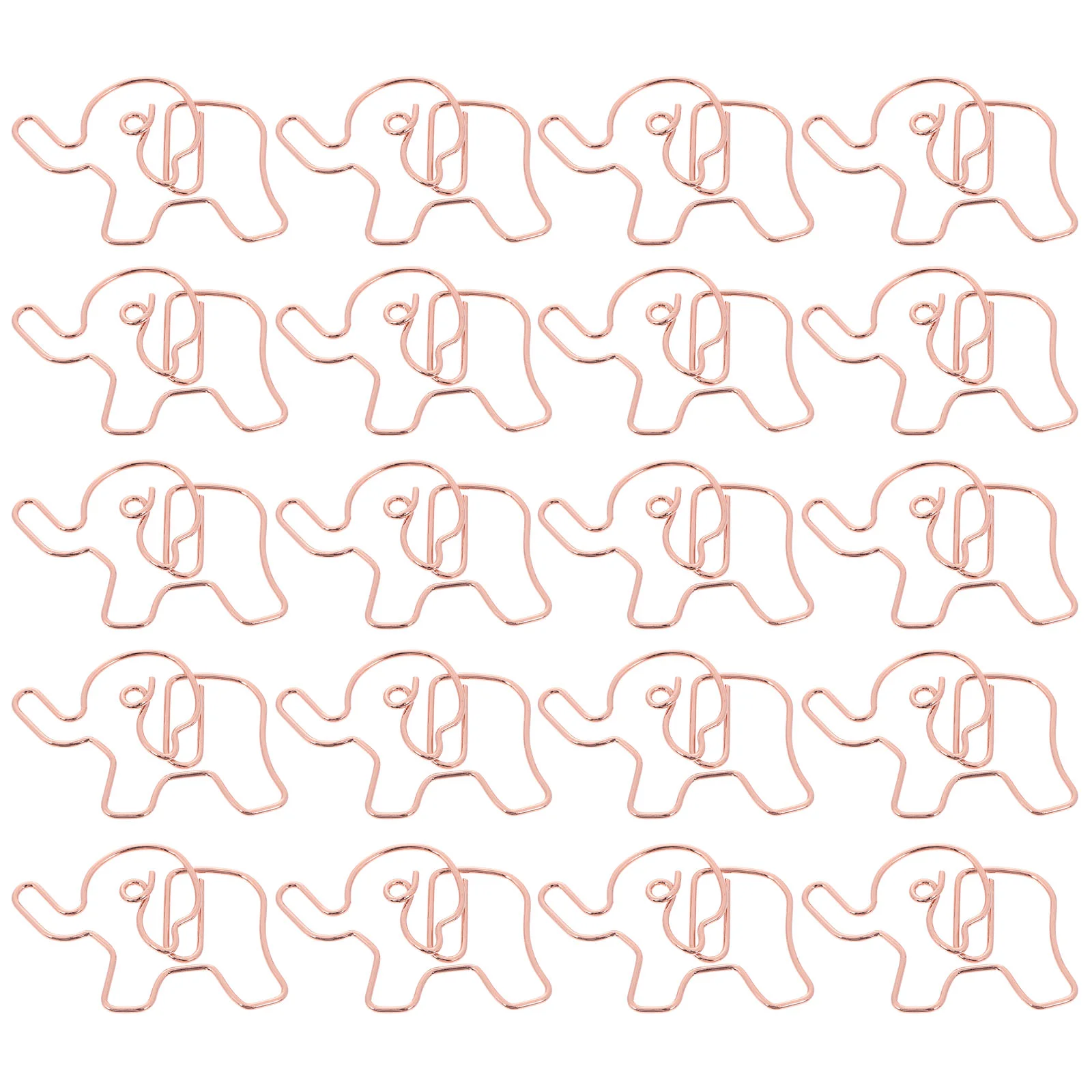 20 Pcs Elephant Paperclip Office Supplies Book Accessories Clips for Animal Metal Elephants Bookmark Small