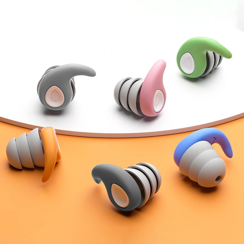 수면 소음 감소 플러그용 소음 차단 귀마개, 소음 방지 실리콘 방수 귀마개, 1 쌍