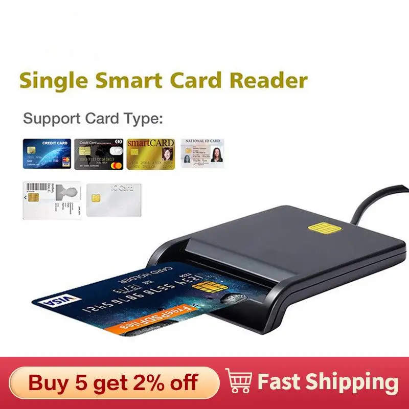 USB Smart Card Reader For Bank Card IC/ID EMV Card Reader For Windows 7 8 10 Linux OS USB-CCID ISO 7816