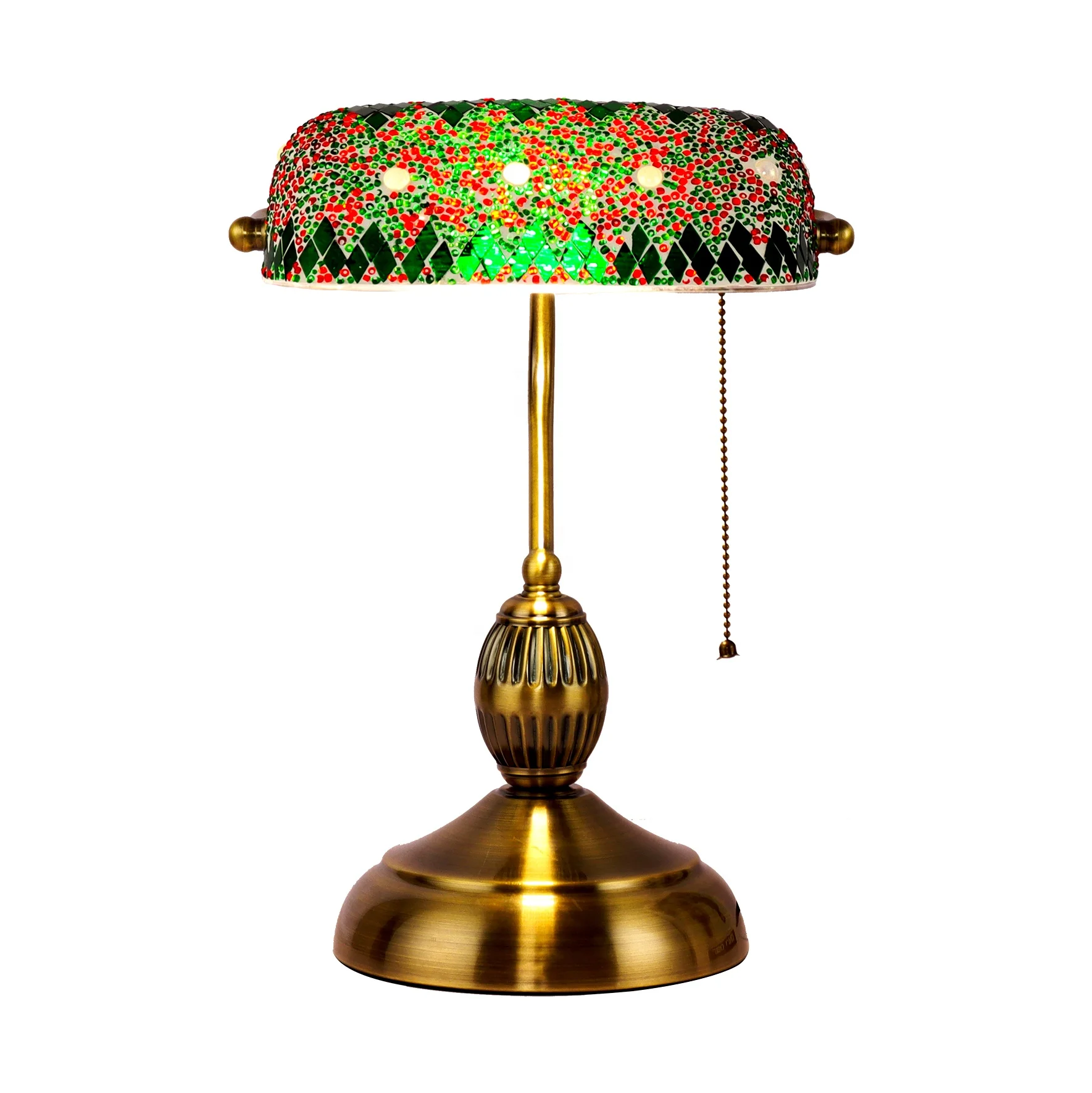 Vintage Turkish style Moroccan style handmade mosaic multi-color home decoration glass table lamp