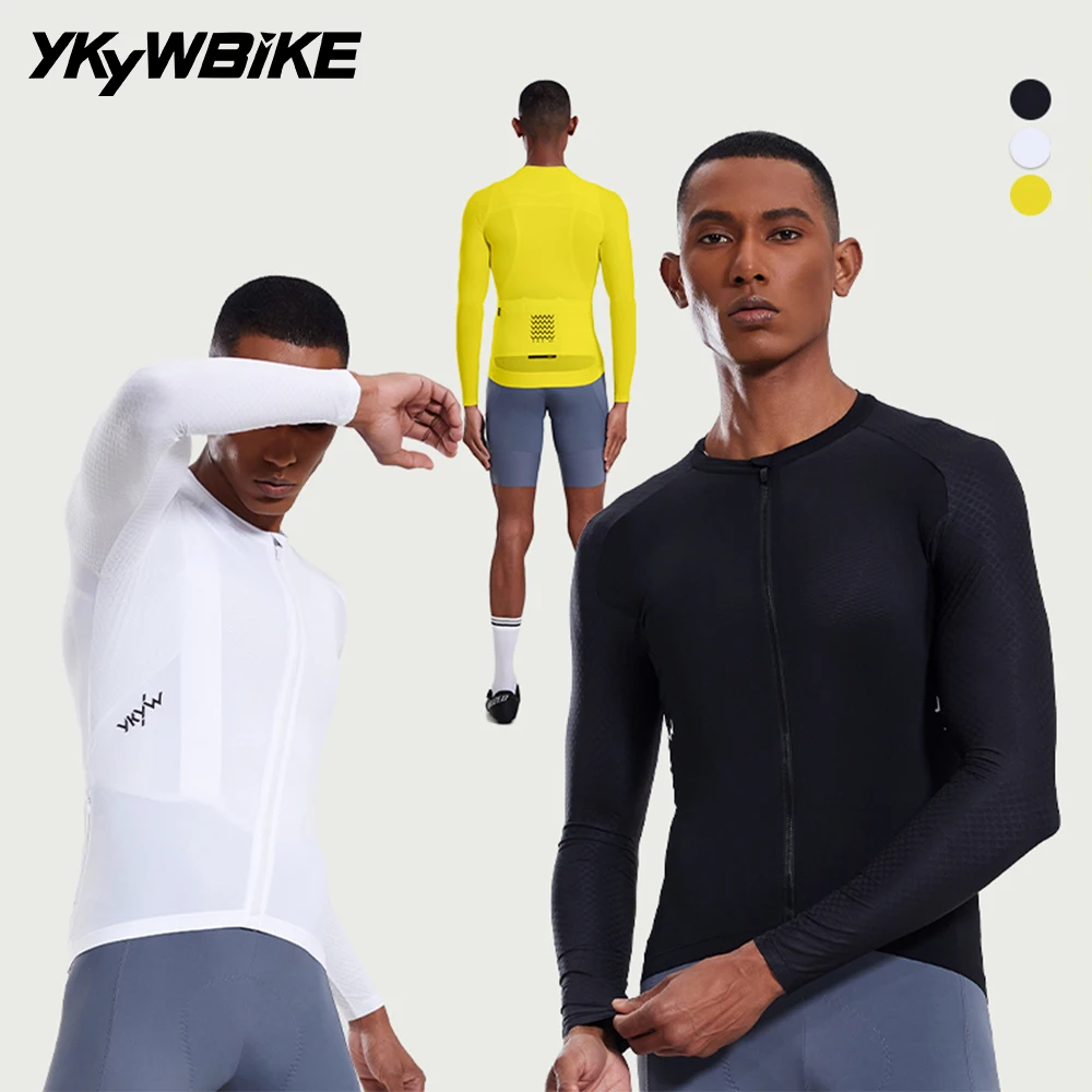 

YKYWBIKE 2025 Elite Men AERO Cycling Jersey Long Sleeve Carvico High-end Pro Team Bicycle Shirt UPF 50+ Road Bike Jersey Maillot