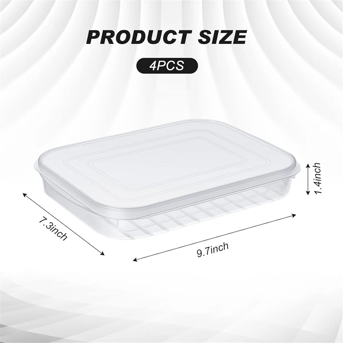 A24R Refrigerator Fresh-Keeping Storage Box Home Transparent PE Soft Cover Stackable Food Grade Preservation Box