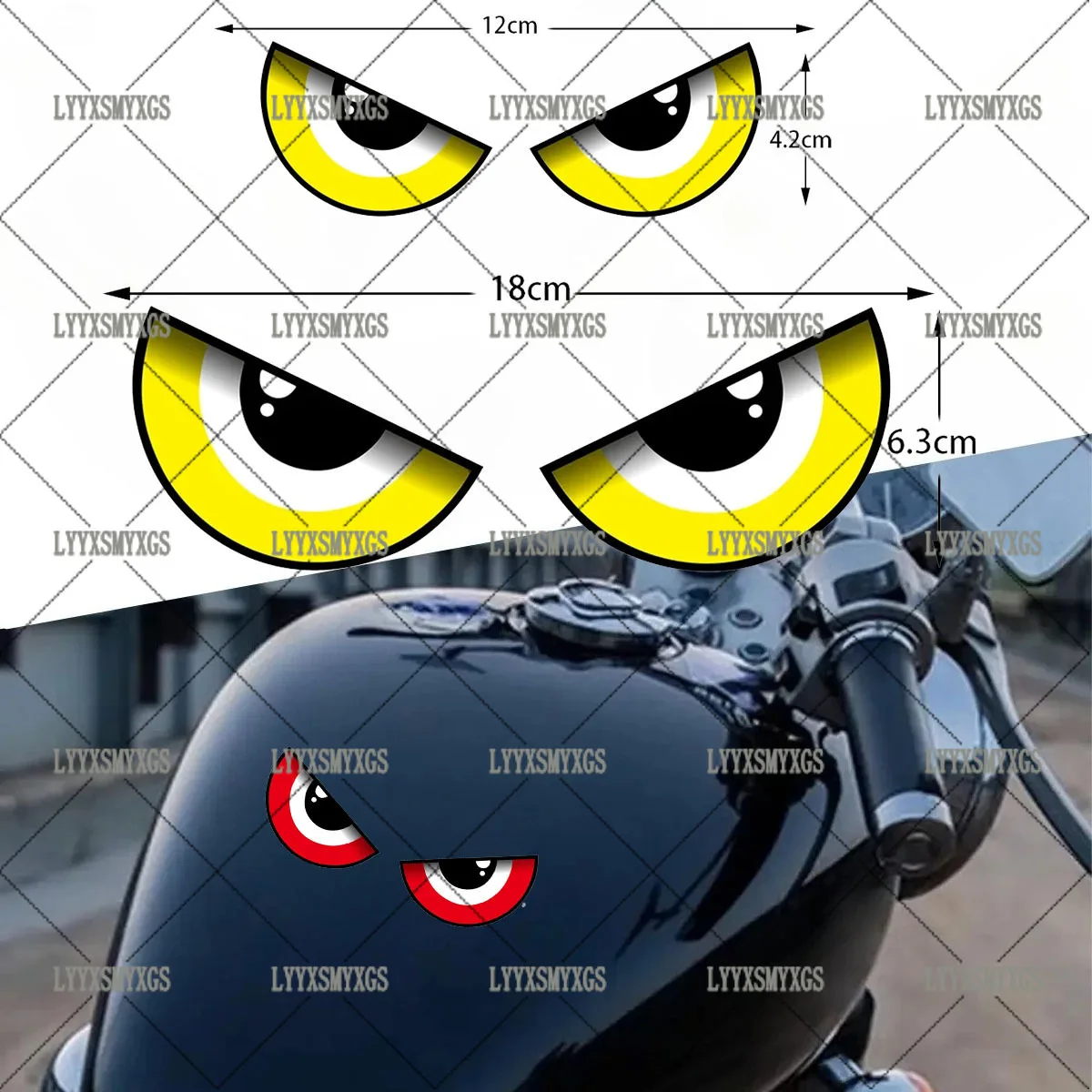 Self-Adhesive Custom Personalized Devil's Eye Car Stickers Waterproof Sunscreen Vinyl Decal PVC Wholesale Car Decoration