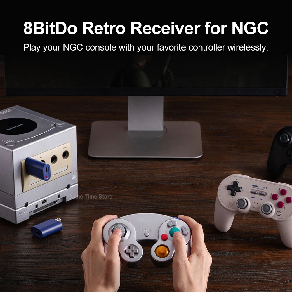 8Bitdo NGC Retro Bluetooth Receiver for NGC,Wii,Windows 10 11,Support Xbox PS4 PS5 Switch Pro and nearly all 8Btido Controllers