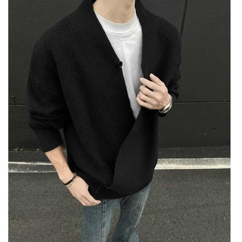 [OIMG] Puyuan Lazy Knitted Coat Versatile Relaxation Cardigan Road Robe Sweater