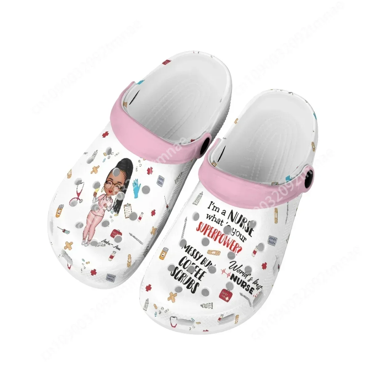 

Nurse Slipper Girl Boy Clogs Summer Garden Beach Slippers Cave Hole Shoes For Hospital Worker Nursing Flat for Women Custom