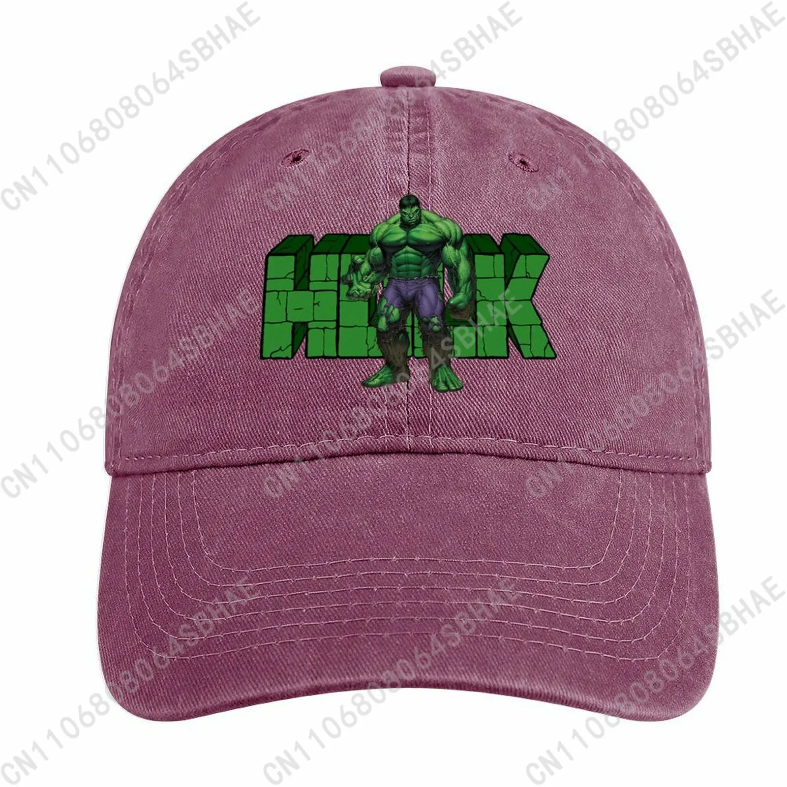 Marvel The Incredible Hulk Washed Cotton Baseball Cap Vintage Dad Hat Men Women Retro Adjustable Denim Cap Streetwear Cosplay
