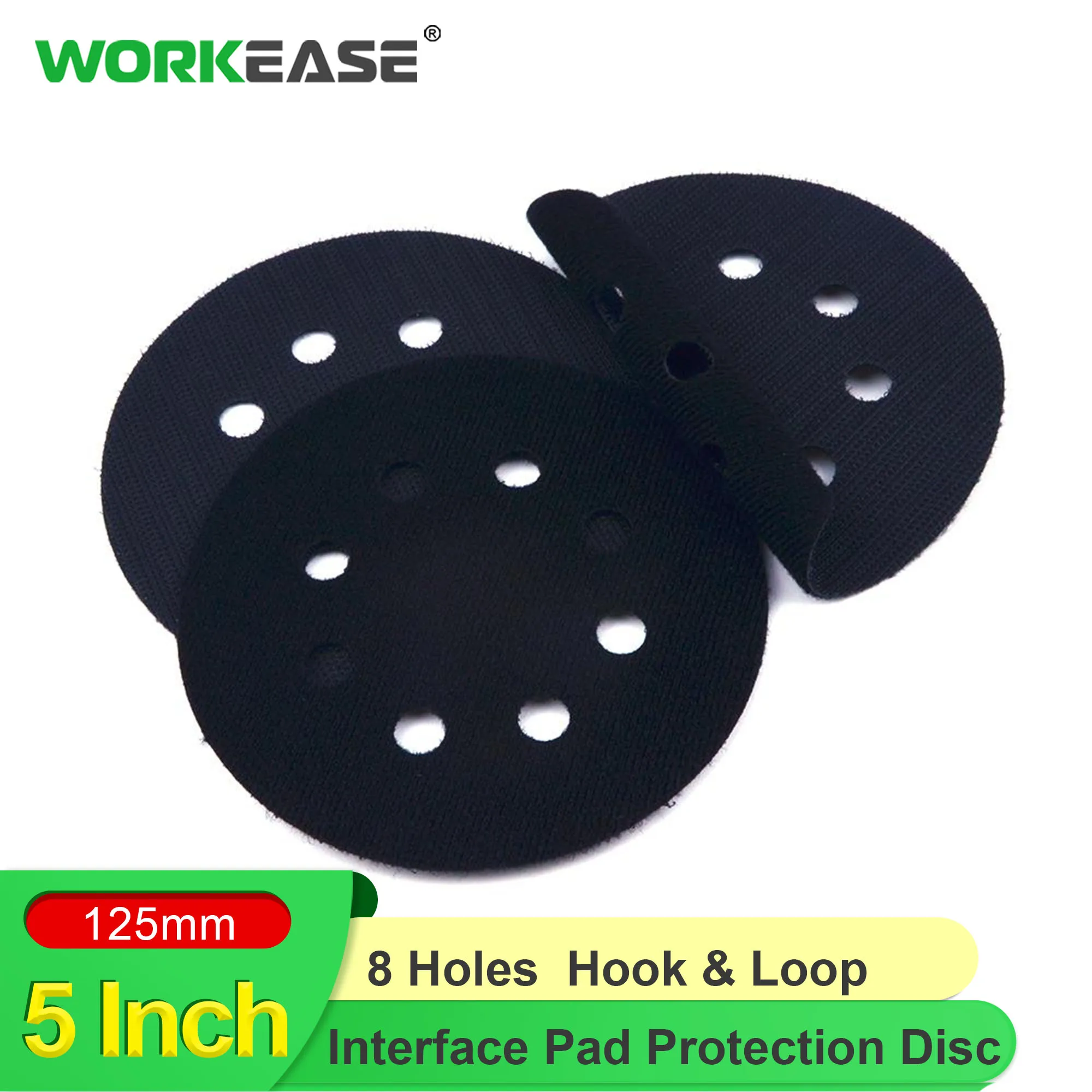 

2PCS 5 Inch 8 Holes Surface Hook and Loop Interface Pad Protection Disc Power Tool Accessories for Sander Polishing and Grinding