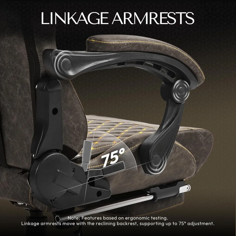 كرسي الألعاب كبير وعالي، كرسي ألعاب مريح للكمبيوتر الشخصي مع دواسات القدم والتدليك، طراز السباق